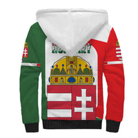 Hungary Sherpa Hoodie with Budapest Heart Illustration Design and Crown Emblem - Wonder Print Shop