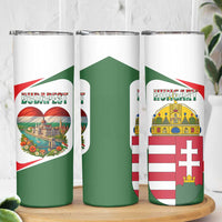 Hungary Skinny Tumbler with Budapest Heart Illustration Design and Crown Emblem - Wonder Print Shop