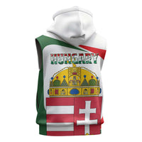 Hungary Sleeveless Hoodie with Budapest Heart Illustration Design and Crown Emblem - Wonder Print Shop