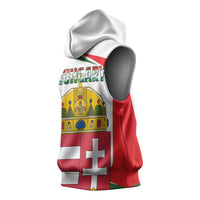 Hungary Sleeveless Hoodie with Budapest Heart Illustration Design and Crown Emblem - Wonder Print Shop