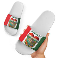 Hungary Slide Sandals with Budapest Heart Illustration Design and Crown Emblem - Wonder Print Shop