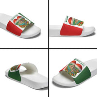 Hungary Slide Sandals with Budapest Heart Illustration Design and Crown Emblem - Wonder Print Shop