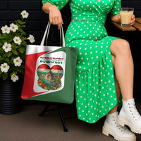 Hungary Tote Bag with Budapest Heart Illustration Design and Crown Emblem - Wonder Print Shop