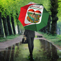 Hungary Umbrella with Budapest Heart Illustration Design and Crown Emblem - Wonder Print Shop