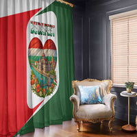 Hungary Window Curtain with Budapest Heart Illustration Design and Crown Emblem - Wonder Print Shop