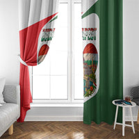 Hungary Window Curtain with Budapest Heart Illustration Design and Crown Emblem - Wonder Print Shop