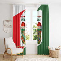 Hungary Window Curtain with Budapest Heart Illustration Design and Crown Emblem - Wonder Print Shop
