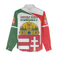 Hungary Women Casual Shirt with Budapest Heart Illustration Design and Crown Emblem - Wonder Print Shop