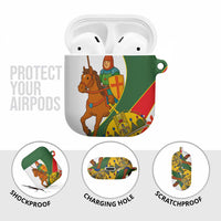 Hungary AirPods Case with Knight and Angel Illustration Design and National Crest - Wonder Print Shop