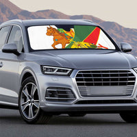 Hungary Auto Sun Shade with Knight and Angel Illustration Design and National Crest - Wonder Print Shop