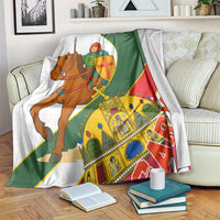 Hungary Blanket with Knight and Angel Illustration Design and National Crest - Wonder Print Shop