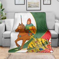 Hungary Blanket with Knight and Angel Illustration Design and National Crest - Wonder Print Shop