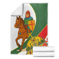 Hungary Blanket with Knight and Angel Illustration Design and National Crest - Wonder Print Shop