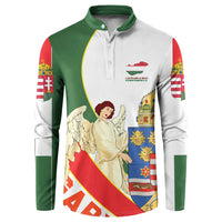 Hungary Button Sweatshirt with Knight and Angel Illustration Design and National Crest - Wonder Print Shop