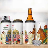 Hungary 4 in 1 Can Cooler Tumbler with Knight and Angel Illustration Design and National Crest - Wonder Print Shop