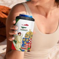Hungary 4 in 1 Can Cooler Tumbler with Knight and Angel Illustration Design and National Crest - Wonder Print Shop