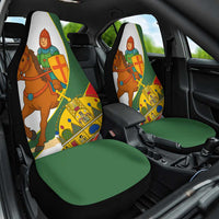 Hungary Car Seat Cover with Knight and Angel Illustration Design and National Crest - Wonder Print Shop