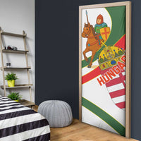 Hungary Door Cover with Knight and Angel Illustration Design and National Crest - Wonder Print Shop