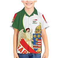 Hungary Family Matching Mermaid Dress and Hawaiian Shirt with Knight and Angel Illustration Design and National Crest - Wonder Print Shop
