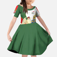 Hungary Family Matching Short Sleeve Bodycon Dress and Hawaiian Shirt with Knight and Angel Illustration Design and National Crest - Wonder Print Shop