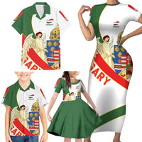 Hungary Family Matching Short Sleeve Bodycon Dress and Hawaiian Shirt with Knight and Angel Illustration Design and National Crest - Wonder Print Shop