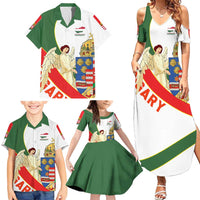 Hungary Family Matching Summer Maxi Dress and Hawaiian Shirt with Knight and Angel Illustration Design and National Crest - Wonder Print Shop