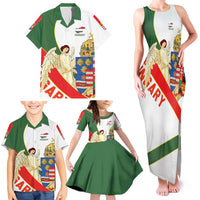 Hungary Family Matching Tank Maxi Dress and Hawaiian Shirt with Knight and Angel Illustration Design and National Crest - Wonder Print Shop