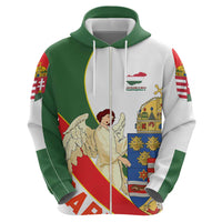 Hungary Hoodie with Knight and Angel Illustration Design and National Crest - Wonder Print Shop