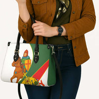 Hungary Leather Bag with Knight and Angel Illustration Design and National Crest - Wonder Print Shop