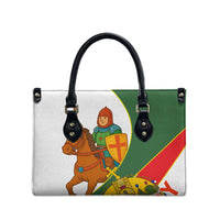 Hungary Leather Bag with Knight and Angel Illustration Design and National Crest - Wonder Print Shop