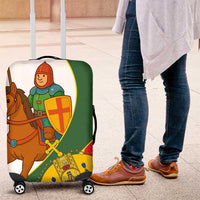 Hungary Luggage Cover with Knight and Angel Illustration Design and National Crest - Wonder Print Shop