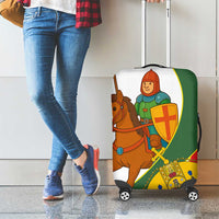 Hungary Luggage Cover with Knight and Angel Illustration Design and National Crest - Wonder Print Shop