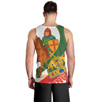 Hungary Men Tank Top with Knight and Angel Illustration Design and National Crest - Wonder Print Shop