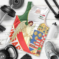 Hungary Men Tank Top with Knight and Angel Illustration Design and National Crest - Wonder Print Shop