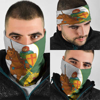 Hungary Neck Gaiter with Knight and Angel Illustration Design and National Crest - Wonder Print Shop