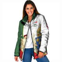 Hungary Padded Jacket with Knight and Angel Illustration Design and National Crest - Wonder Print Shop