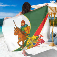 Hungary Sarong with Knight and Angel Illustration Design and National Crest - Wonder Print Shop