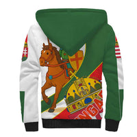 Hungary Sherpa Hoodie with Knight and Angel Illustration Design and National Crest - Wonder Print Shop