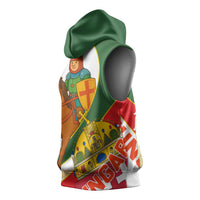 Hungary Sleeveless Hoodie with Knight and Angel Illustration Design and National Crest - Wonder Print Shop