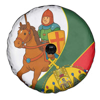 Hungary Spare Tire Cover with Knight and Angel Illustration Design and National Crest - Wonder Print Shop