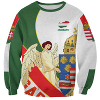 Hungary Sweatshirt with Knight and Angel Illustration Design and National Crest - Wonder Print Shop