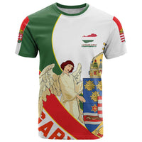 Hungary T Shirt with Knight and Angel Illustration Design and National Crest - Wonder Print Shop