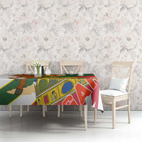 Hungary Tablecloth with Knight and Angel Illustration Design and National Crest - Wonder Print Shop