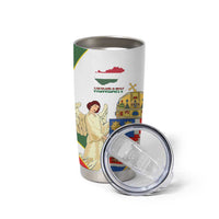 Hungary Tumbler Cup with Knight and Angel Illustration Design and National Crest - Wonder Print Shop