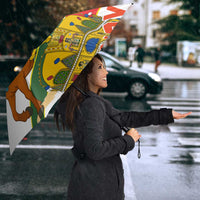 Hungary Umbrella with Knight and Angel Illustration Design and National Crest - Wonder Print Shop