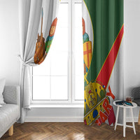 Hungary Window Curtain with Knight and Angel Illustration Design and National Crest - Wonder Print Shop