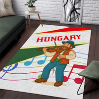 Hungary Area Rug with Folk Musician Illustration Design and Traditional Floral - Wonder Print Shop