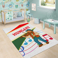 Hungary Area Rug with Folk Musician Illustration Design and Traditional Floral - Wonder Print Shop