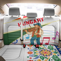 Hungary Back Car Seat Cover with Folk Musician Illustration Design and Traditional Floral - Wonder Print Shop