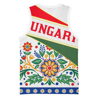 Hungary Basketball Jersey with Folk Musician Illustration Design and Traditional Floral - Wonder Print Shop